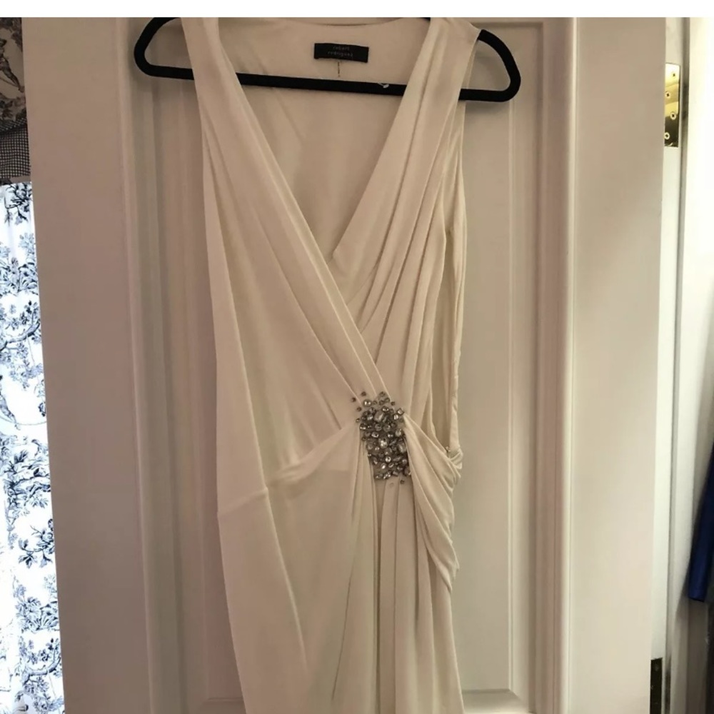 Robert Rodriguez Midi Dress With Crystals On Side